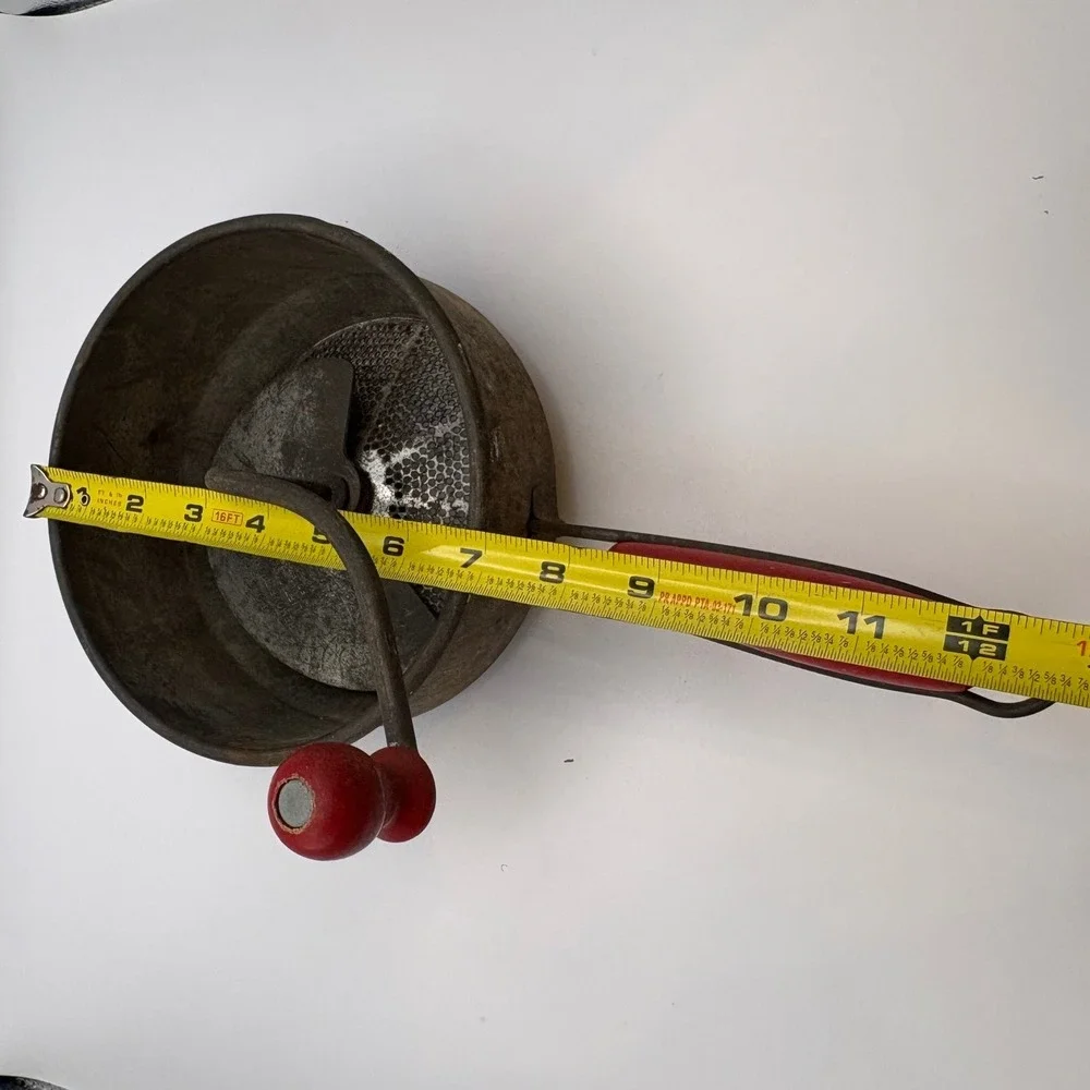 Vtg Foley Food Mill‎ Red Wood Handle Hand Crank Rustic Kitchen Decor Primitive